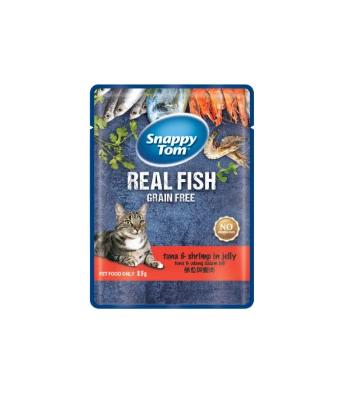 Snappy Tom Tuna & Shrimp in Jelly Wet Cat Pouch